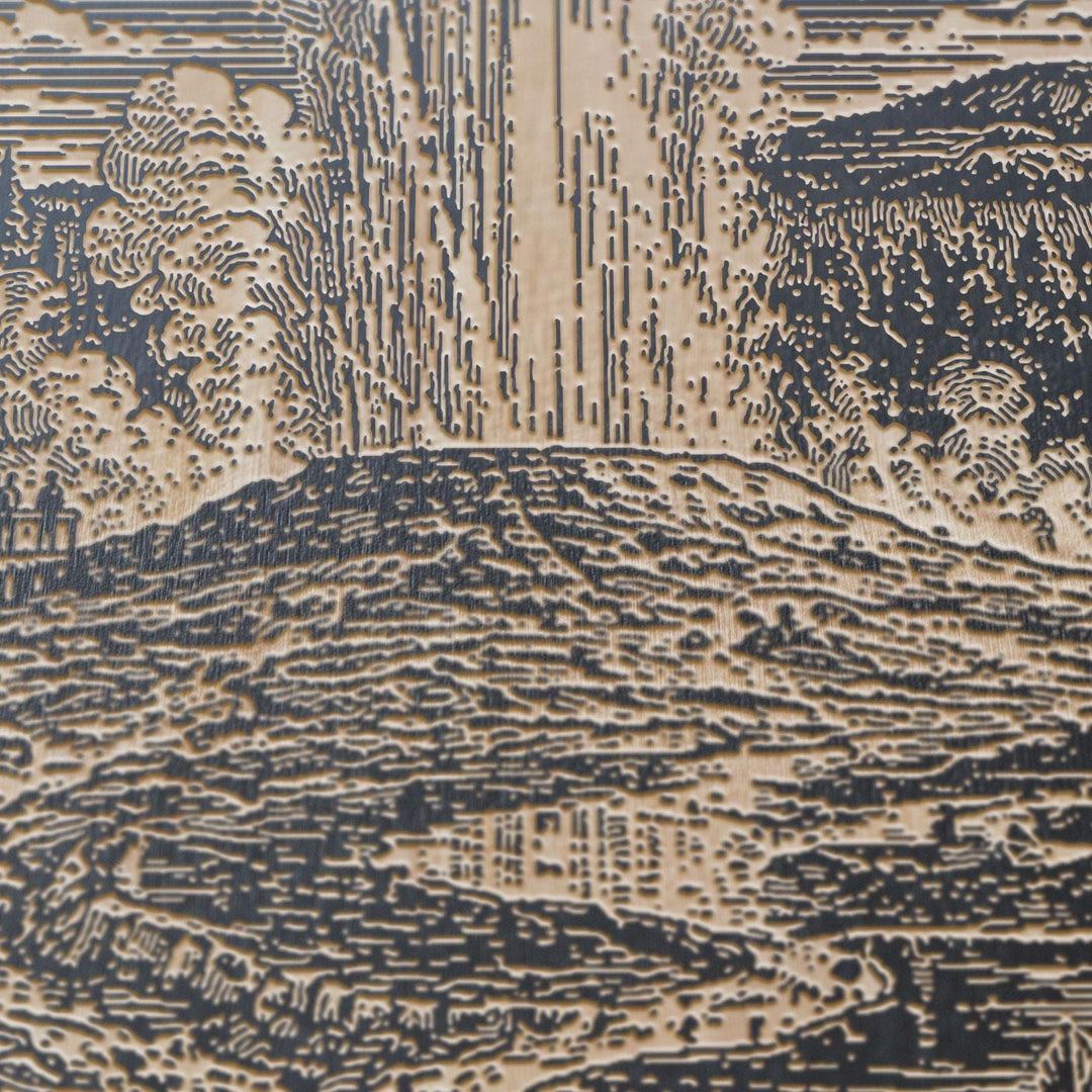 Yellowstone Geyser Basin Engraved Birch Art Panel