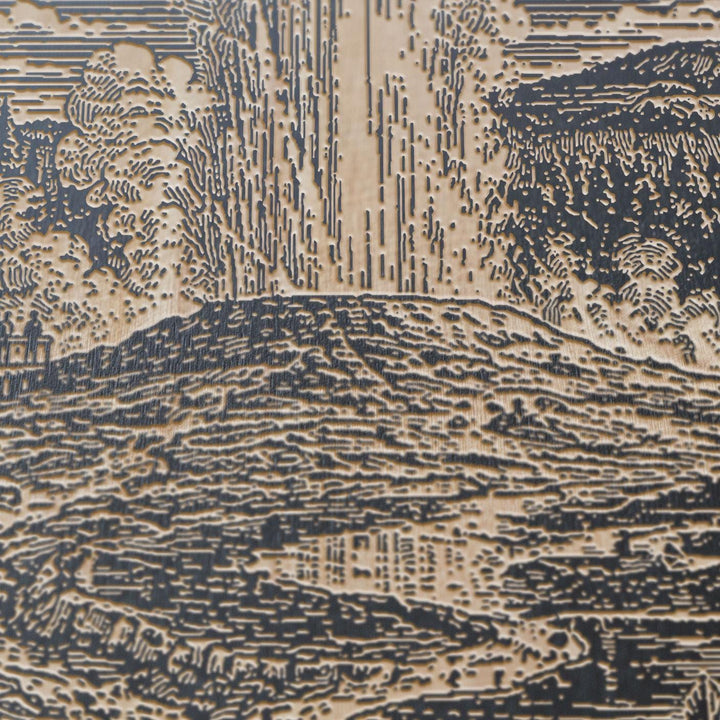 Yellowstone Geyser Basin Engraved Birch Art Panel