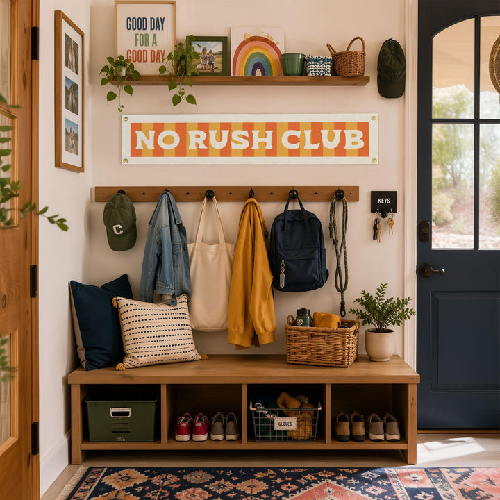 No Rush Club Felt Banner