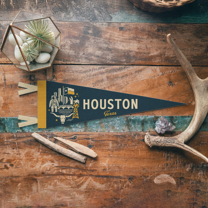 Houston Texas Felt Pennant