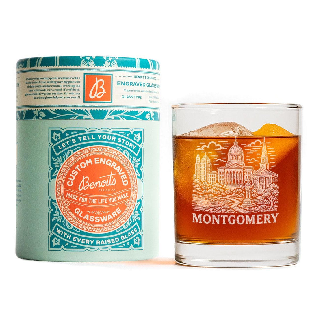 Montgomery Alabama Engraved Glass