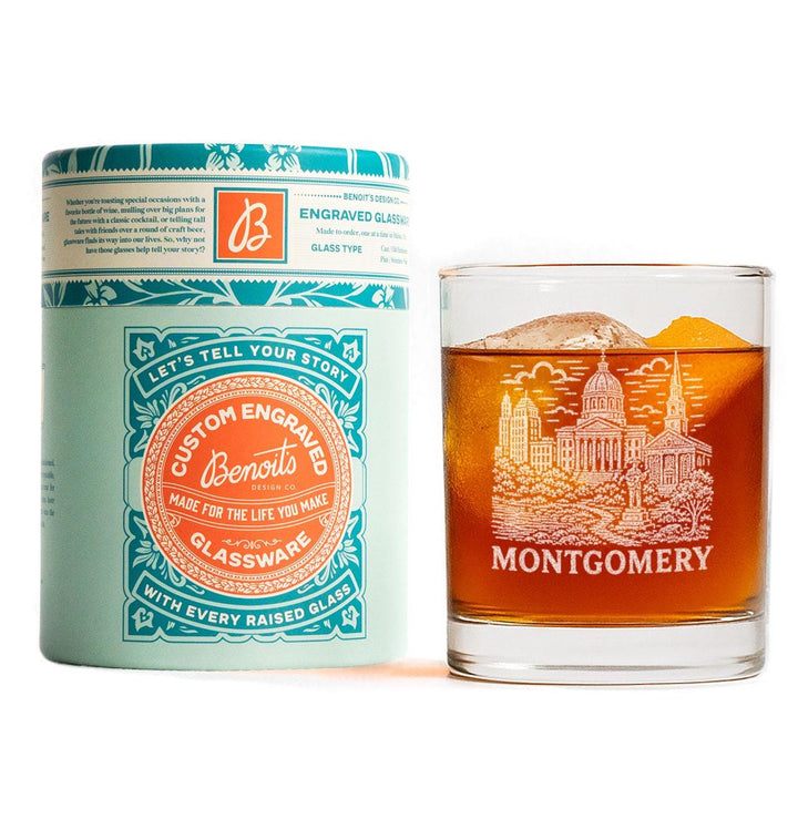 Montgomery Alabama Engraved Glass