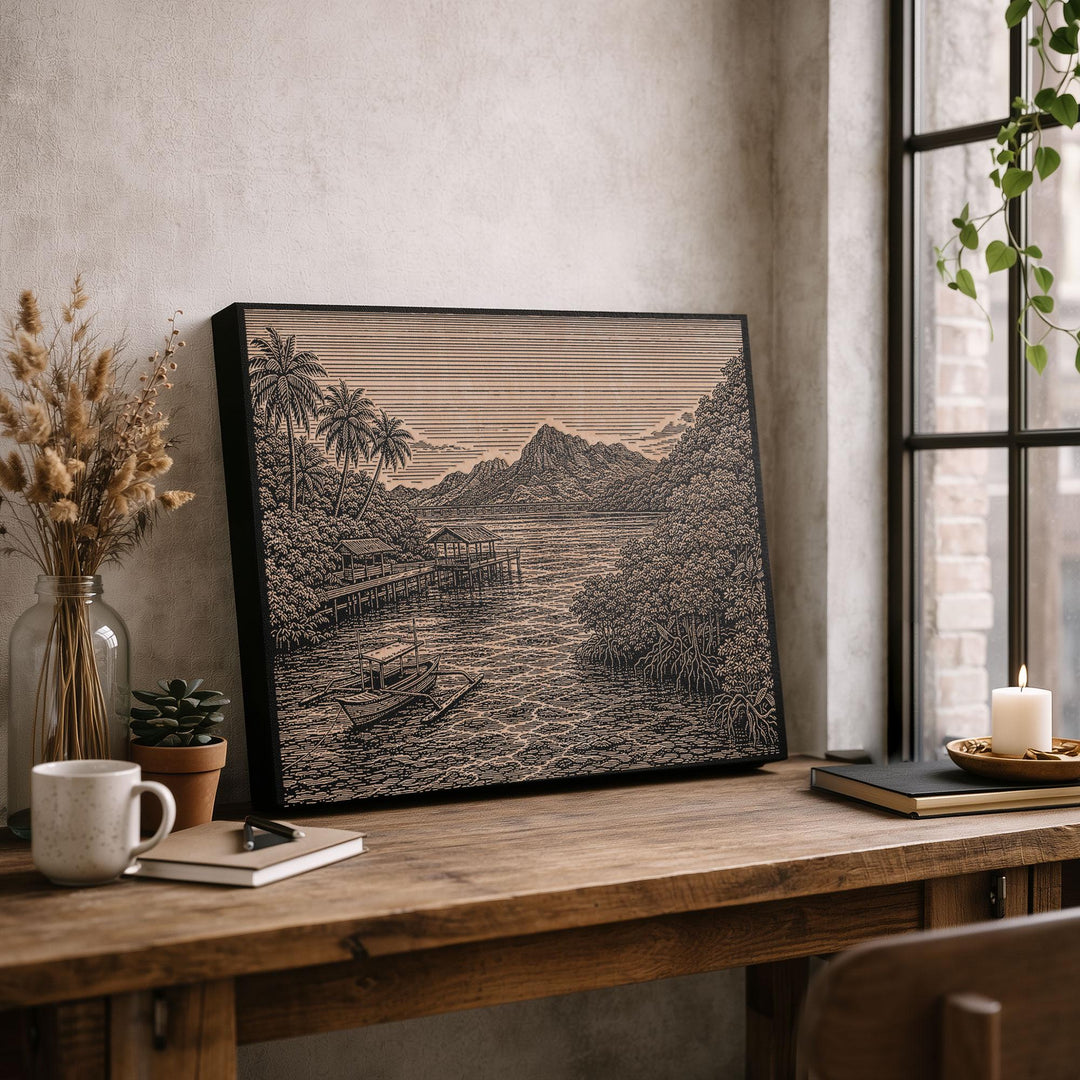 Langkawi Engraved Birch Art Panel