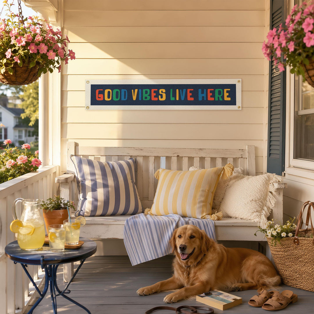 Good Vibes Live Here Felt Banner