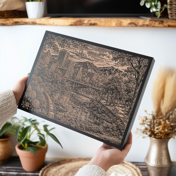 Asheville North Carolina Engraved Birch Art Panel