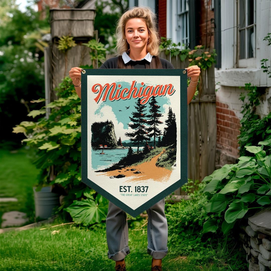 Michigan Felt Camp Flag