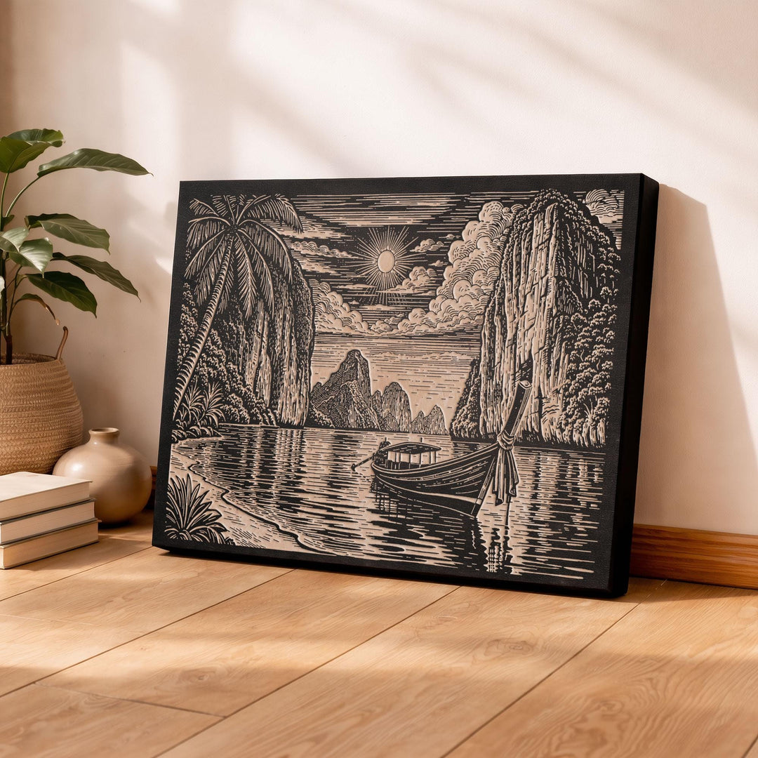 Thailand Engraved Birch Art Panel