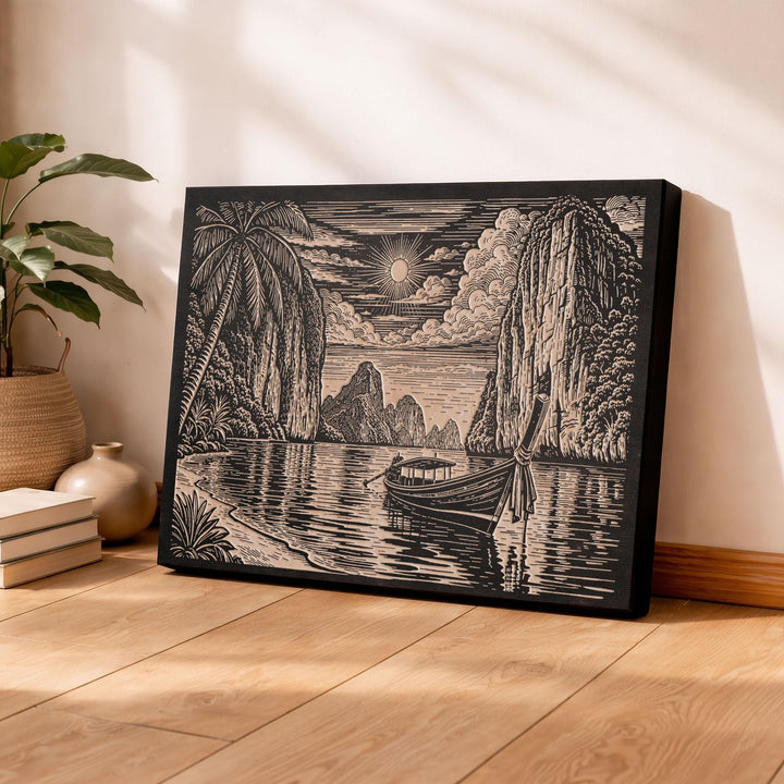 Thailand Engraved Birch Art Panel