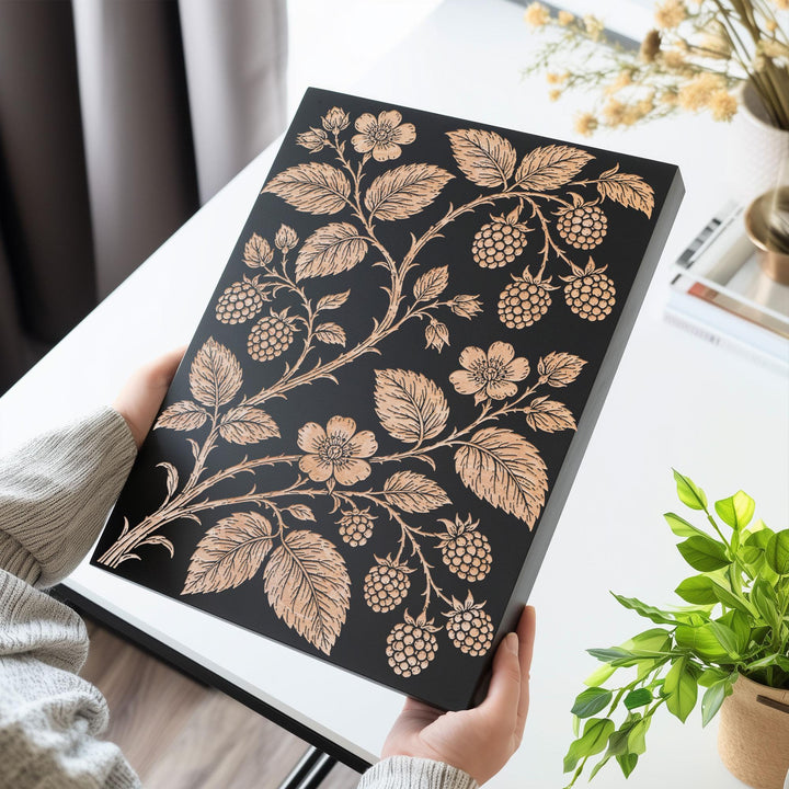 Berry &amp; Bramble Engraved Birch Art Panel