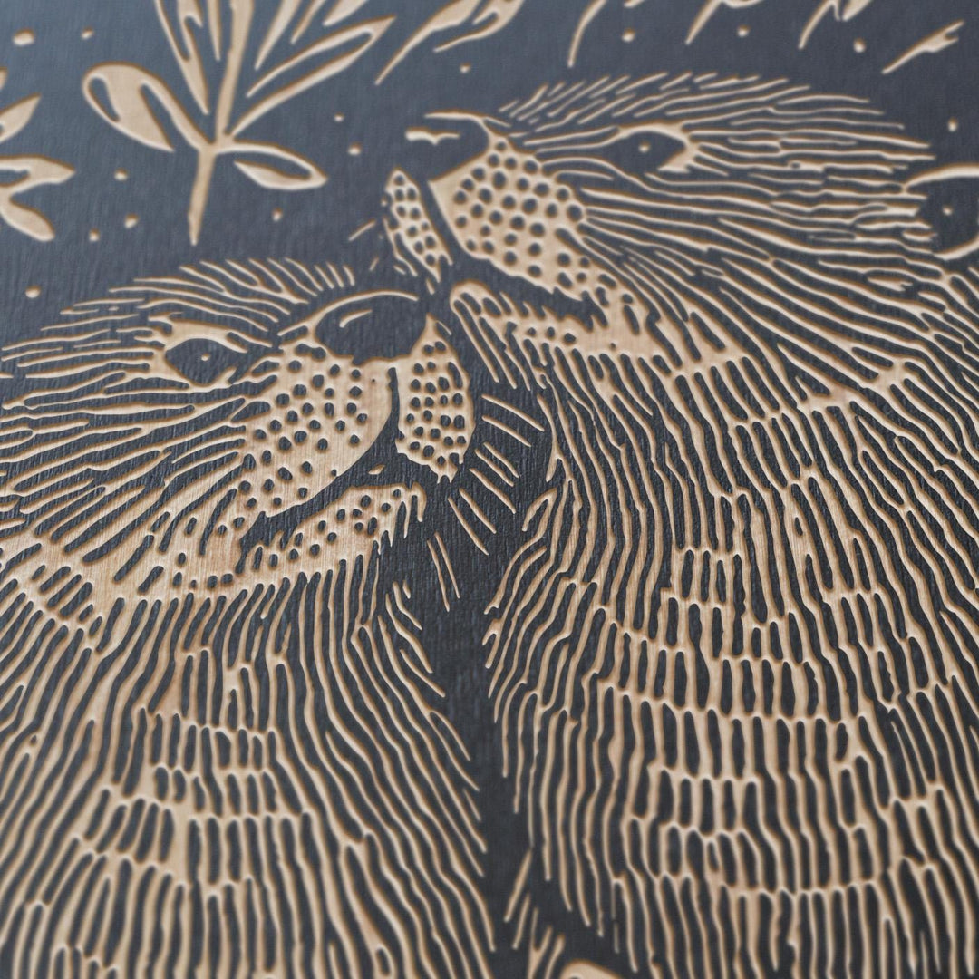 Otters Engraved Illustration