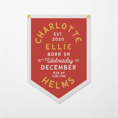 Custom Birth Stat Heritage Felt Banner
