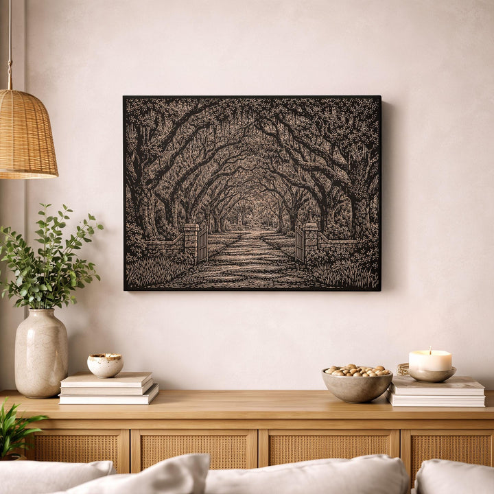 Savannah Oak Avenue Engraved Birch Art Panel