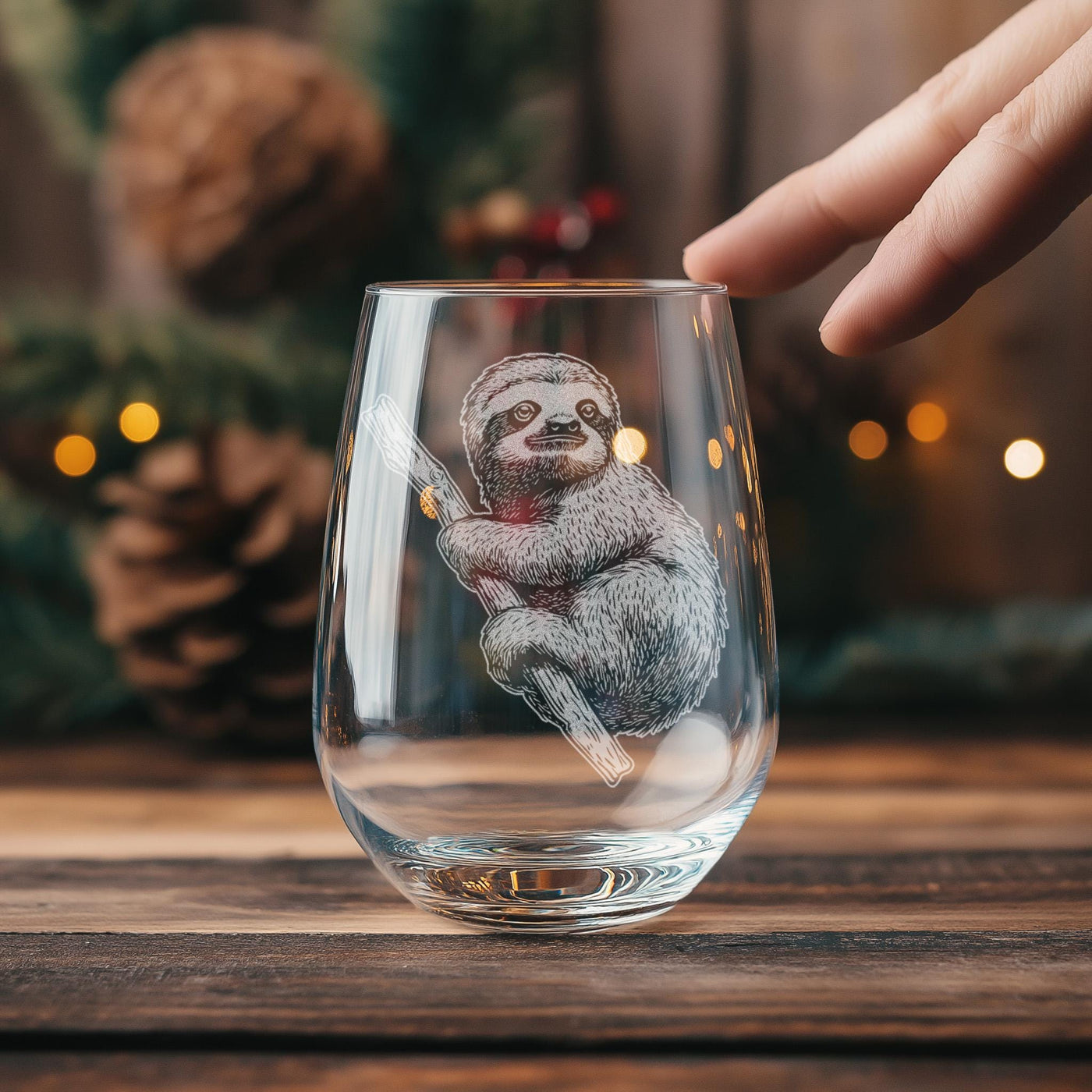 Sloth Glasses | Rainforest Animal Personalized Whiskey, Wine & Beer Glassware, Nature Lover Drinkware, Jungle Themed Decor, Cute Sloth Gift