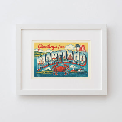 Maryland Postcard Art Print