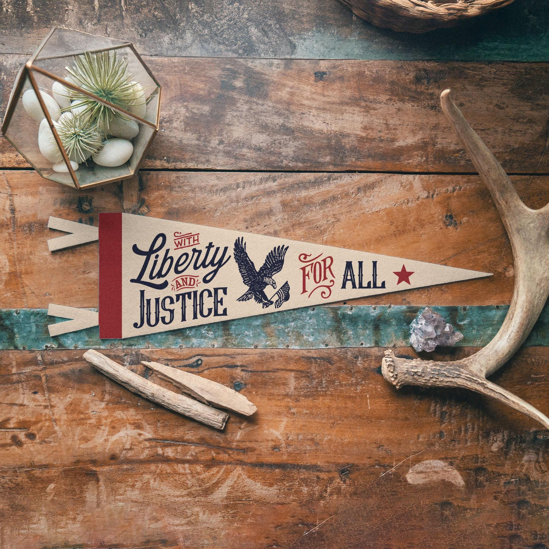 With Liberty and Justice for All Felt Pennant