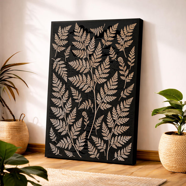Fern Engraved Birch Art Panel