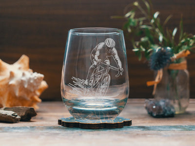 Road Biker Glasses | Cycling Whiskey, Wine & Beer Glassware Gift, Biker Themed Drinkware, Bike Sports Gift, Outdoor Road Bike Enthusiasts
