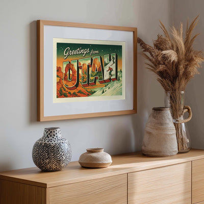 Utah Postcard Art Print