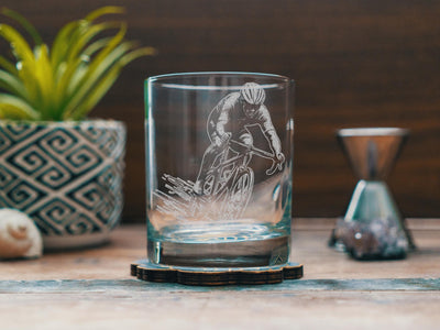 Road Biker Glasses | Cycling Whiskey, Wine & Beer Glassware Gift, Biker Themed Drinkware, Bike Sports Gift, Outdoor Road Bike Enthusiasts