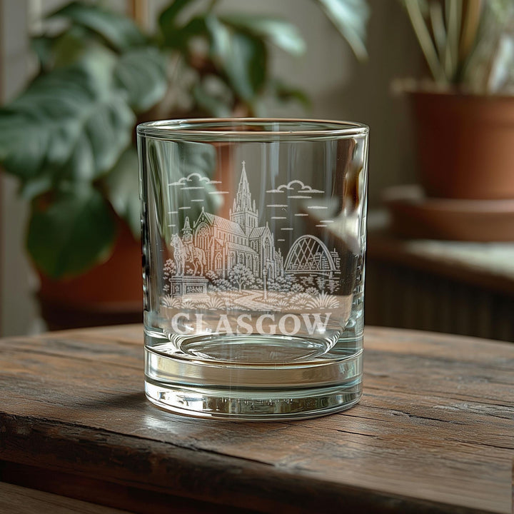 Glasgow Scotland Engraved Glass