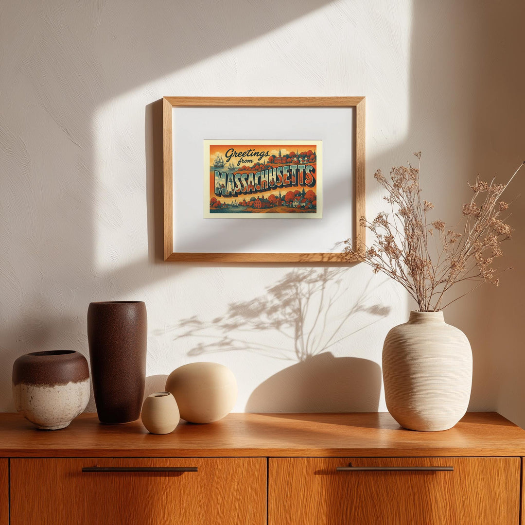 Massachusetts Postcard Art Print