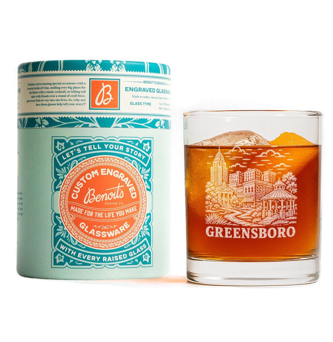Greensboro North Carolina Engraved Glass