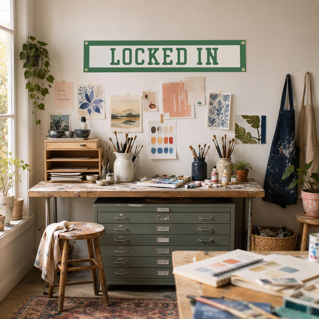 Locked In Felt Banner