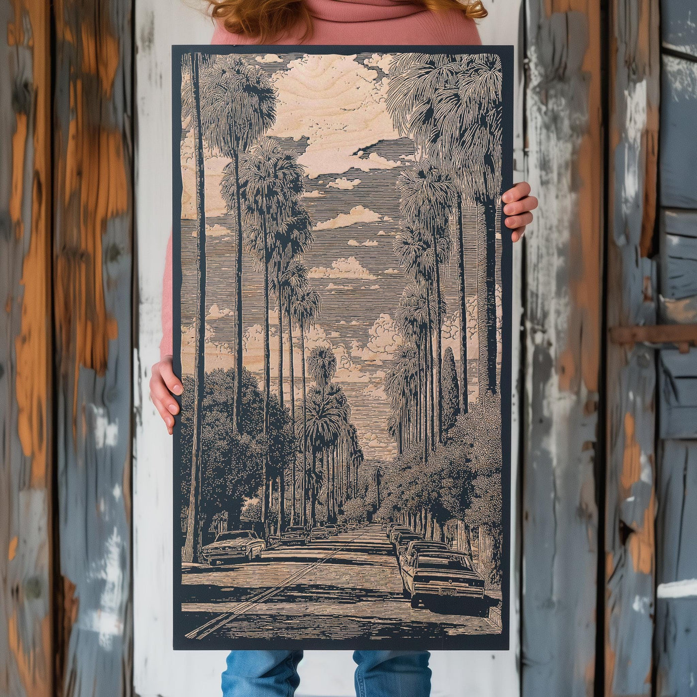 Bird Streets of Los Angeles Engraved Wood Illustrations