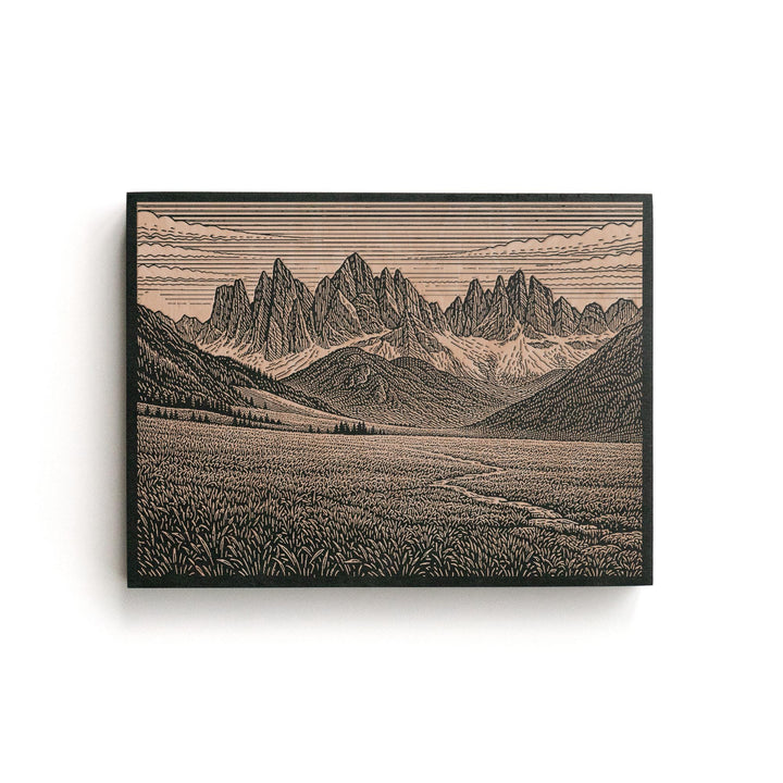 Dolomites Italy Engraved Birch Art Panel
