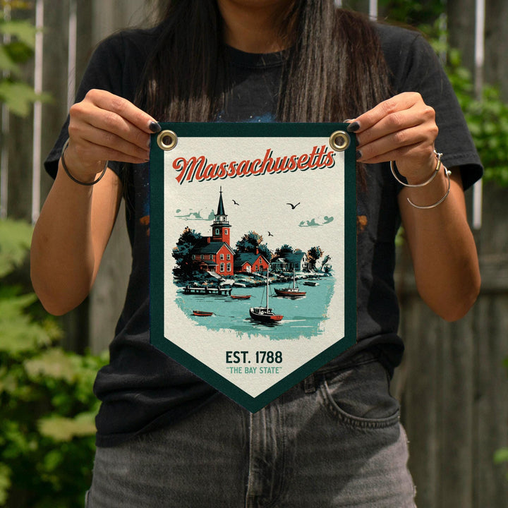 Massachusetts Felt Camp Flag