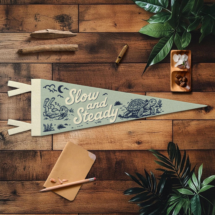 Slow and Steady Felt Pennant