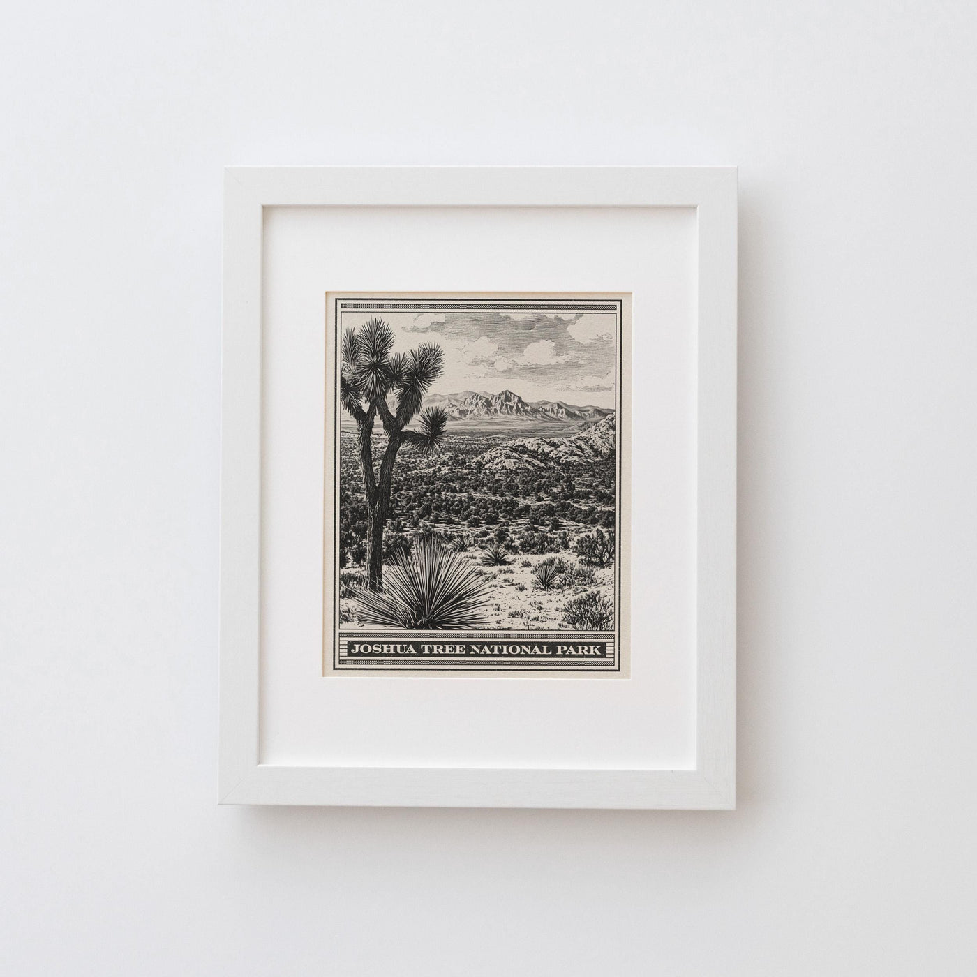 Joshua Tree National Park Lithograph Style Print - Vintage California archival matte fine art print. Western aesthetic gift. Desert travel.