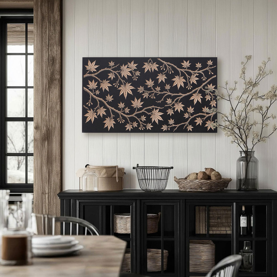 Japanese Maple Engraved Birch Art Panel