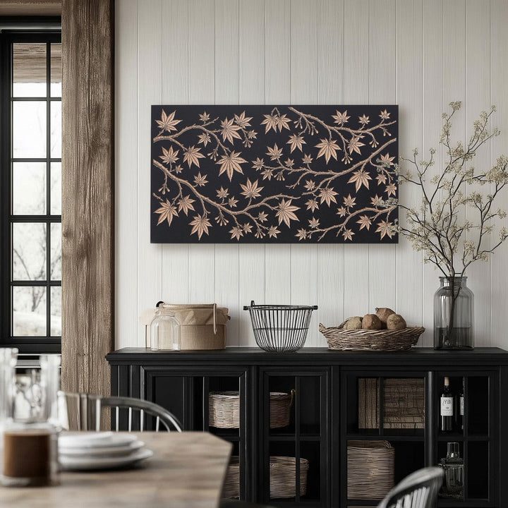 Japanese Maple Engraved Birch Art Panel