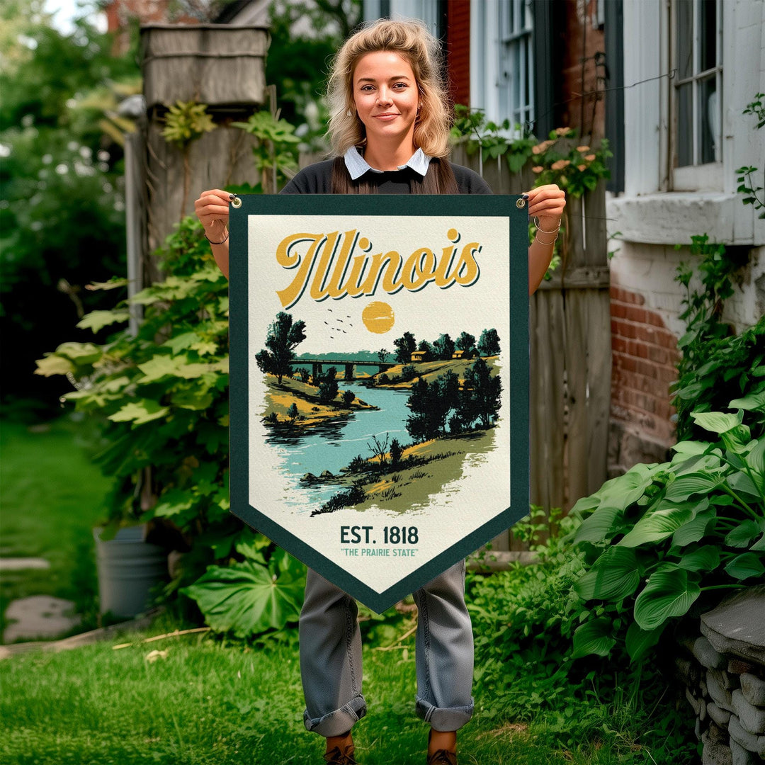 Illinois Felt Camp Flag