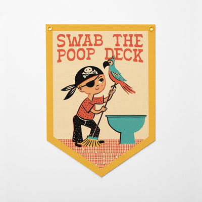 Swab The Poop Deck Felt Camp Flag