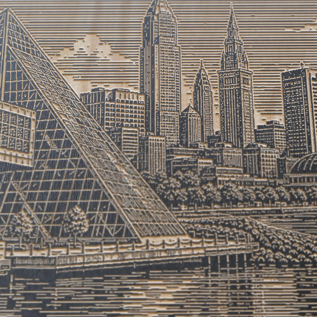 Cleveland Rock Hall Engraved Birch Art Panel