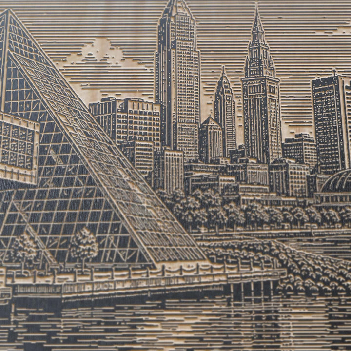 Cleveland Rock Hall Engraved Birch Art Panel