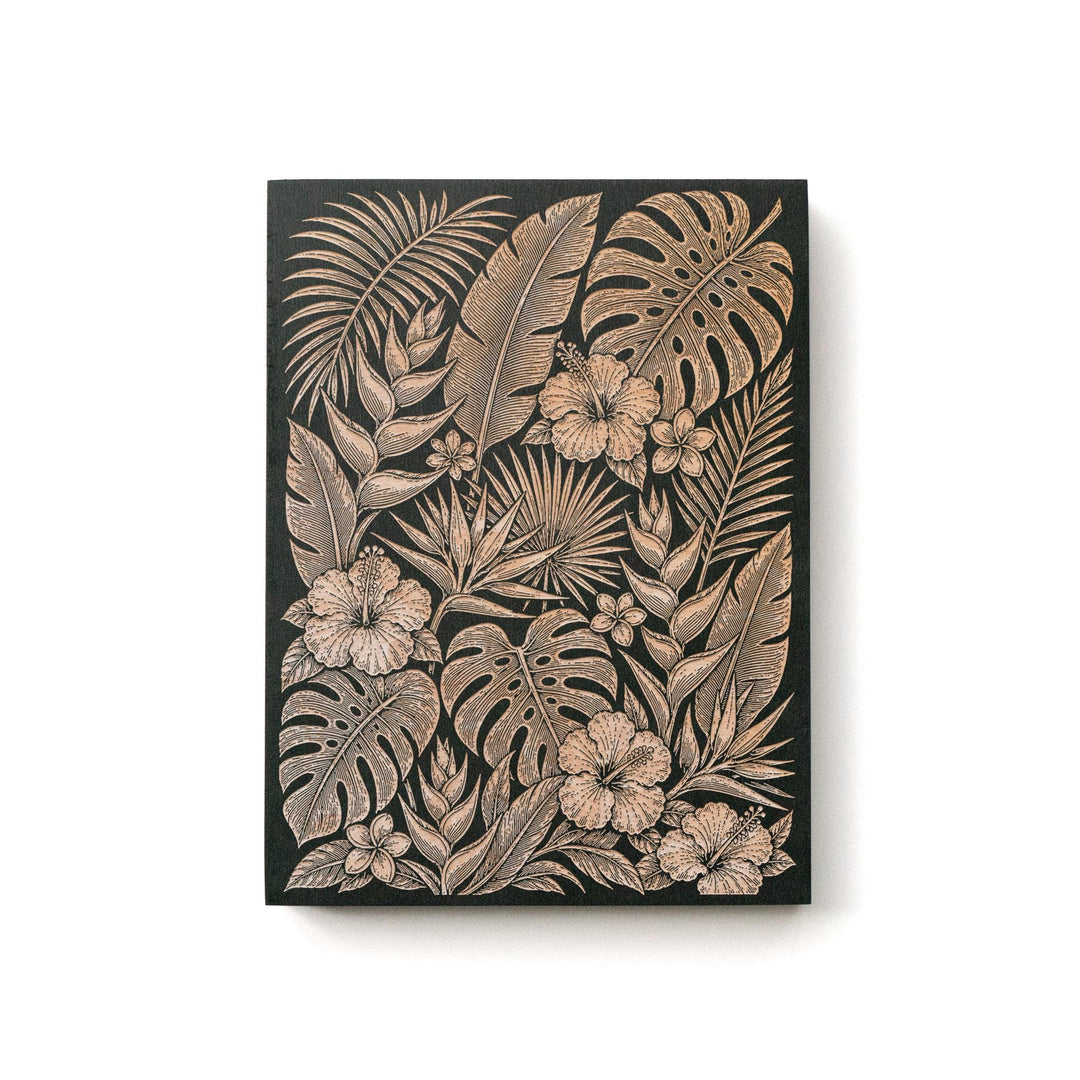 Tropical Botanical Engraved Birch Art Panel