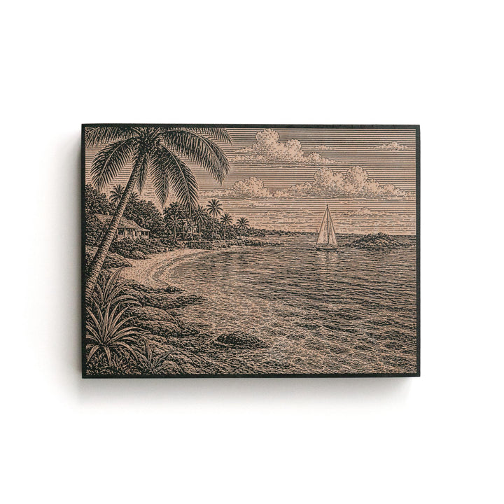 Cayman Islands Cove Engraved Birch Art Panel