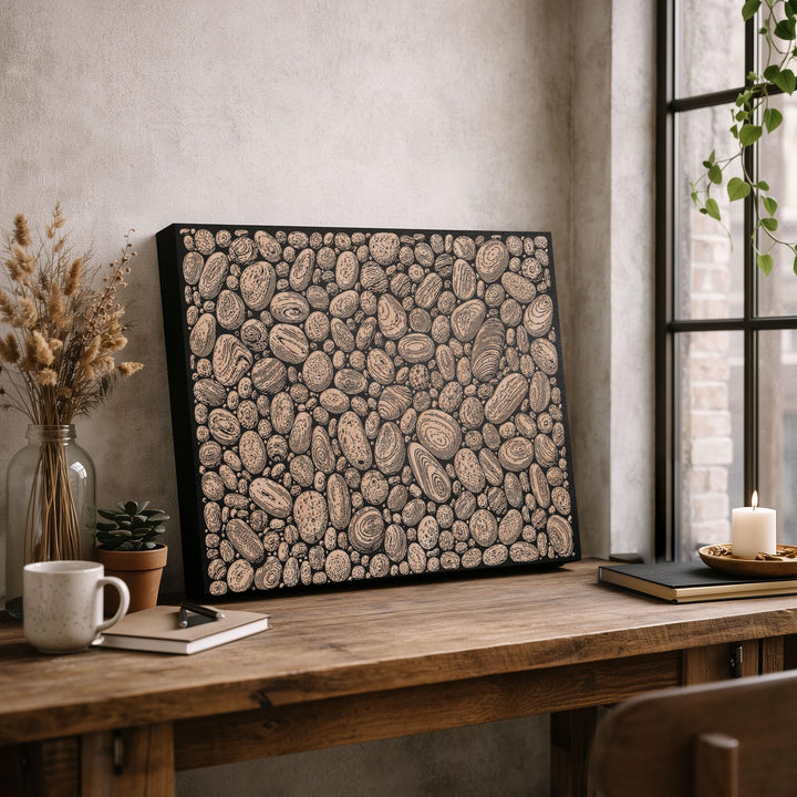 Pebbles Engraved Birch Art Panel