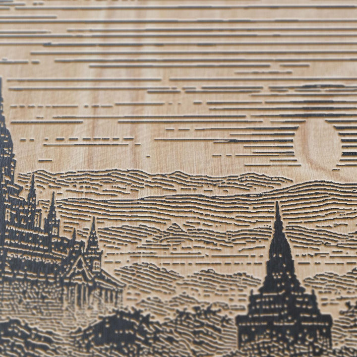 Bagan Myanmar Engraved Birch Art Panel