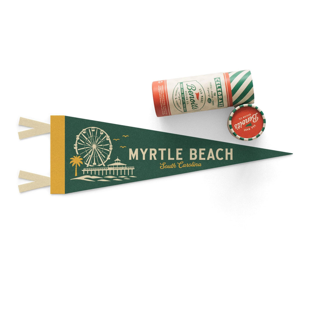 Myrtle Beach South Carolina Felt Pennant