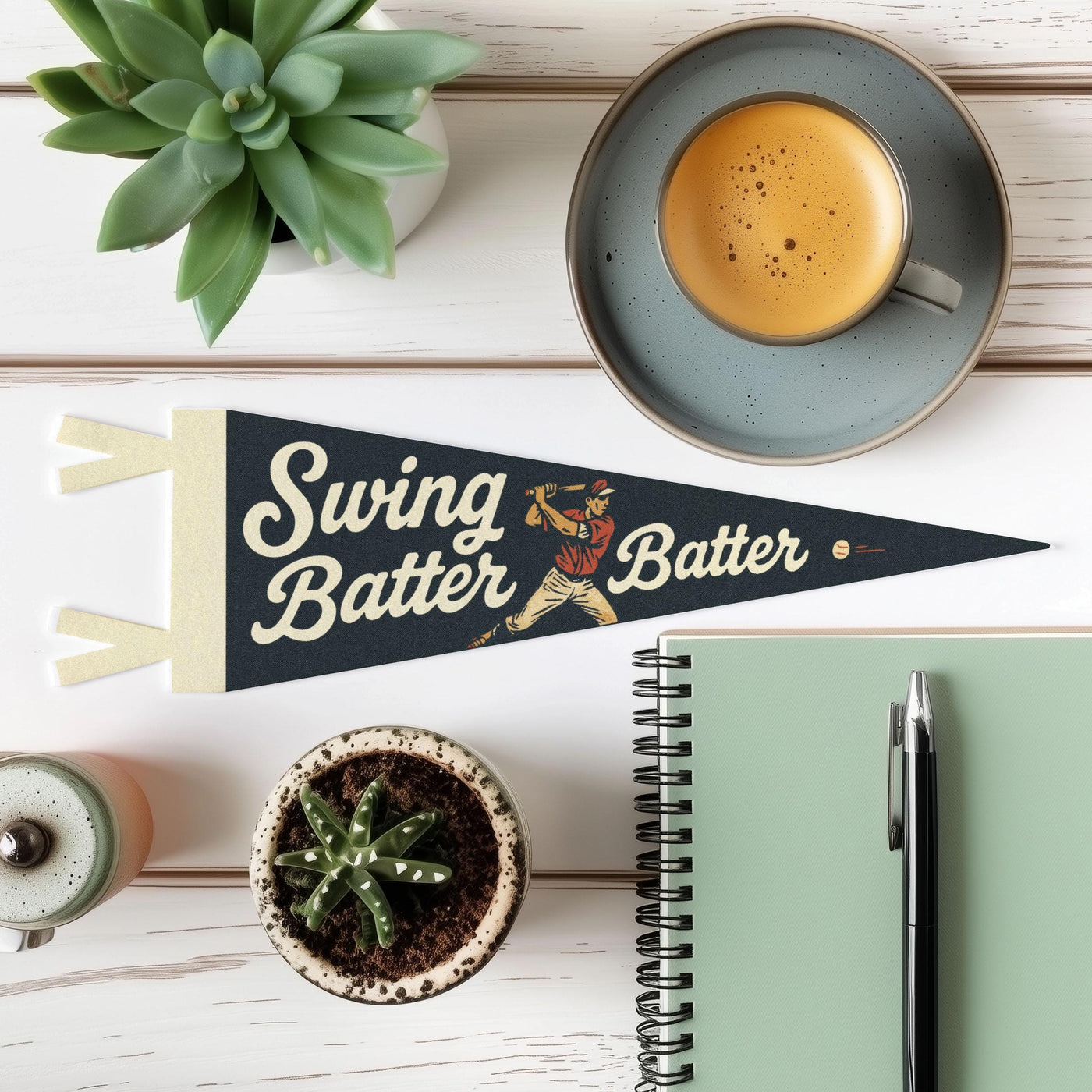 Swing Batter Batter Felt Pennant