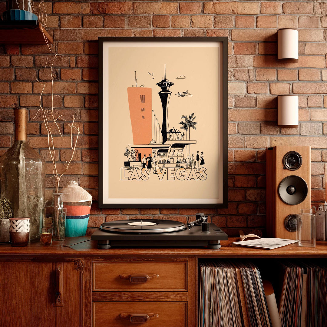 Las Vegas, Nevada Mid Century Travel Poster