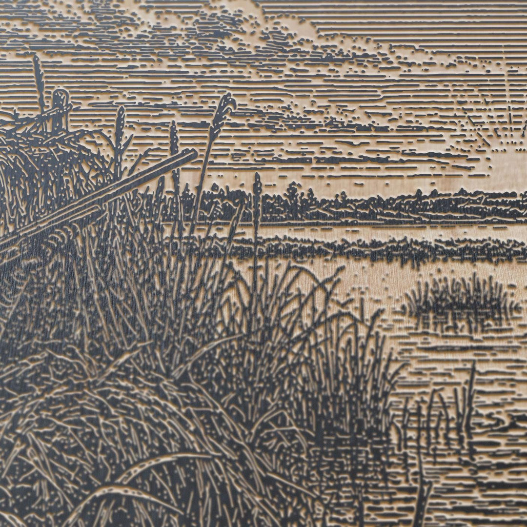 Duck Hunting Engraved Illustration