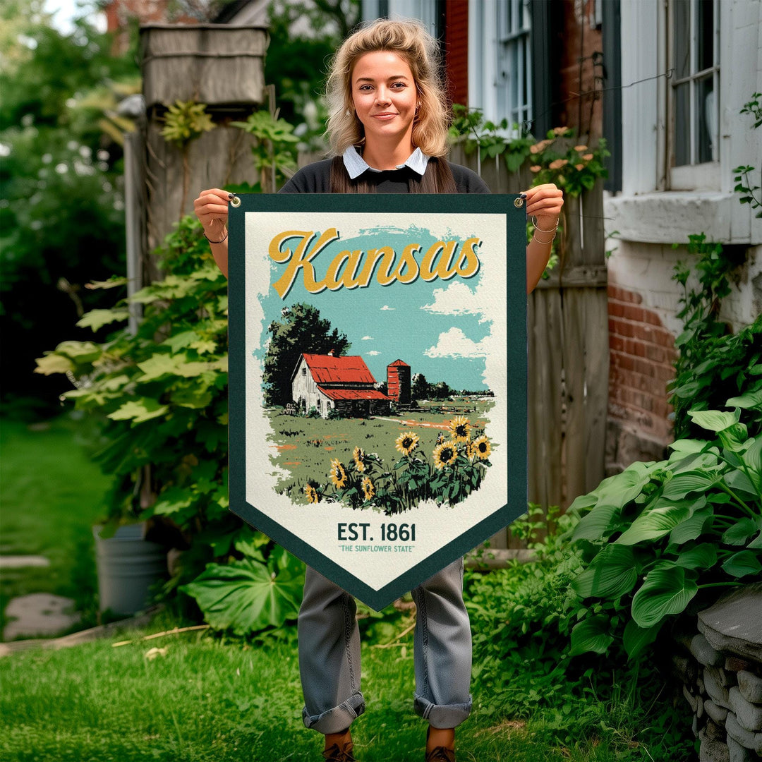 Kansas Felt Camp Flag
