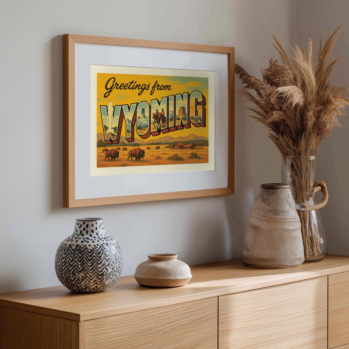 Wyoming Postcard Art Print