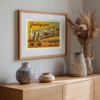 Wyoming Postcard Art Print
