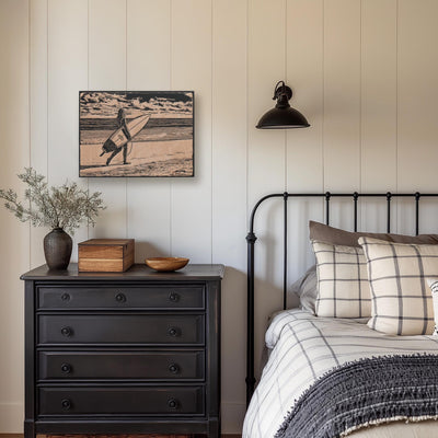 Surfer Girl on a Beach Wall Art